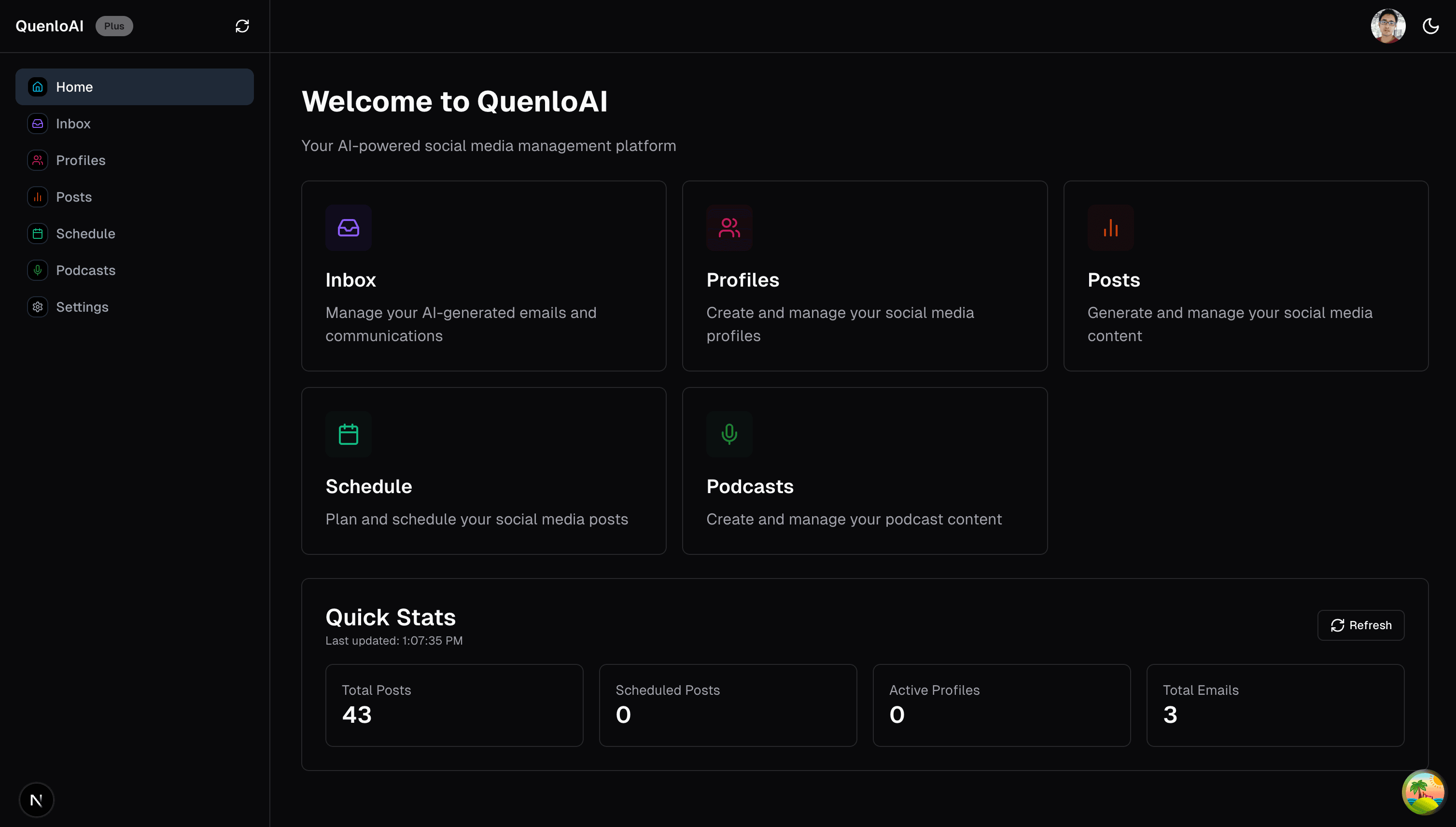 Dashboard Screenshot